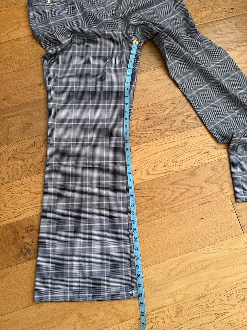 NWT - 14 - New York & Company - Gray Windowpane Plaid Wide-Leg Pants - Picture 6 of 9
